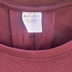 Athleta Women's With Ease Rib Tee L | Spiced Cabernet Rib NWT